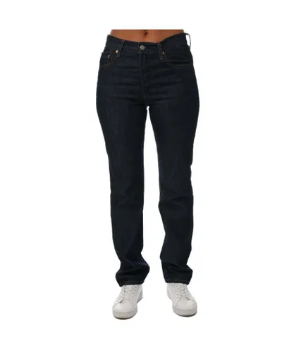 Levi's Womenss Levis 501 Across A Plain Jeans in Dark Blue Cotton