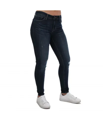 Levi's Womenss Levis 710 Super Skinny Broke The Bar Jeans in Denim - Blue Cotton