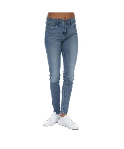 Levi's Womenss Levis 720 High Rise Super Skinny Jeans in Denim - Blue Cotton