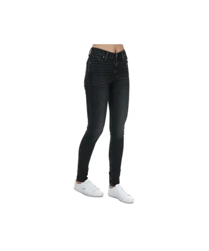 Levi's Womenss Levis 721 High Rise Skinny Jeans in Black Cotton
