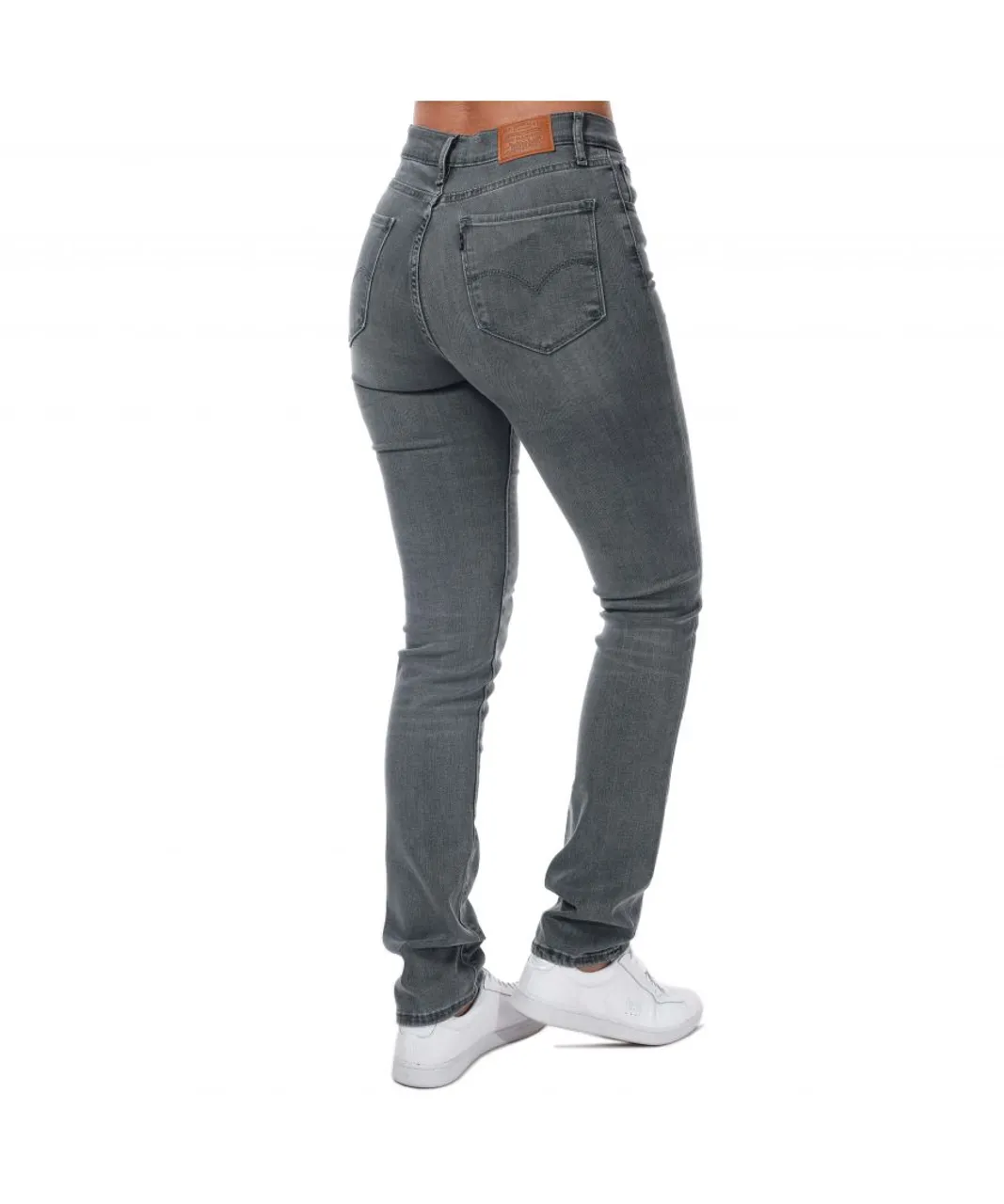 Levi's Womenss Levis 724 High Rise Straight Jeans in Grey Elastane