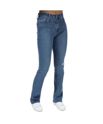 Levi's Womenss Levis 725 High Rise Bootcut Jeans in Denim - Blue Elastane