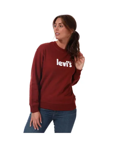 Levi's Womenss Levis Graphic Standard Crew Sweatshirt in Burgundy Cotton
