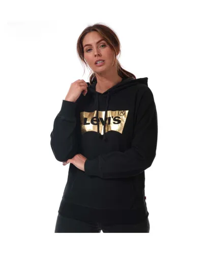 Levi's Womenss Levis Graphic Standard Hoody in Black Gold Cotton