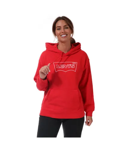 Levi's Womenss Levis Graphic Standard Hoody in Red Cotton