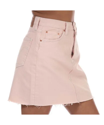 Levi's Womenss Levis High Rise Deconstructed Denim Skirt in Pink Cotton