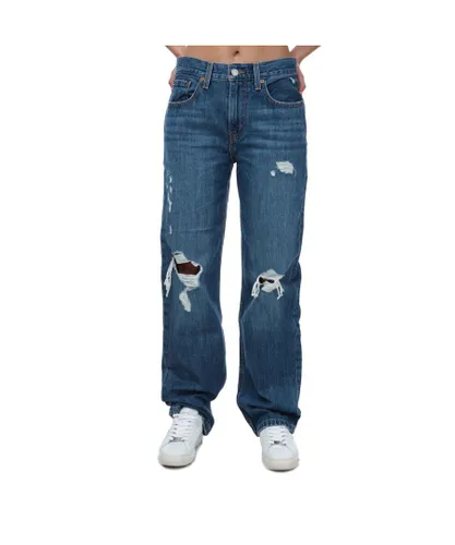 Levi's Womenss Levis Low Pro Amplify It Jeans in Denim - Blue Cotton