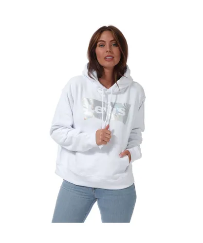Levi's Womenss Levis Plus Graphic Standard Hoody in White Cotton