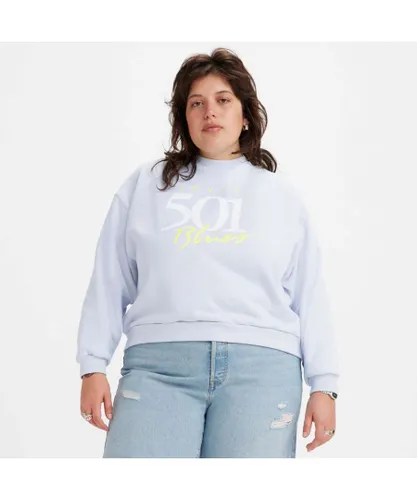 Levi's Womenss Levis Plus Graphic Vintage Crew Sweatshirt in Blue Cotton
