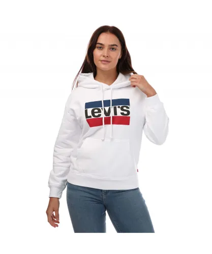 Levi's Womenss Levis Standard Graphic Hoody in White Cotton