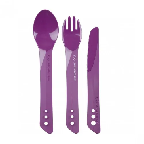 Lifeventure Ellipse Cutlery Set: Purple Colour: Purple
