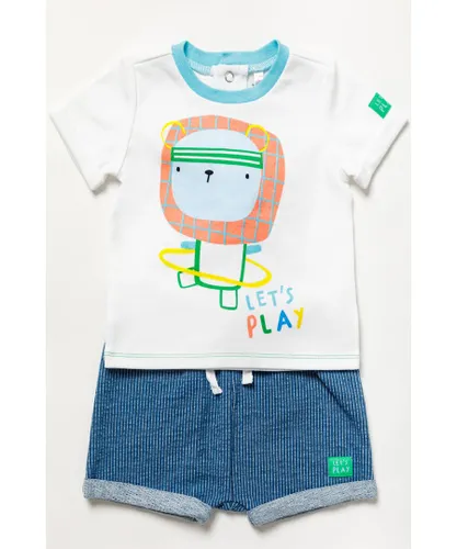Lily and Jack Baby Boy Short and Tshirt Outfit Set - Blue Cotton