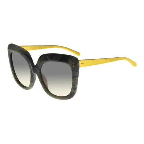 Linda Farrow , Grey Marble Sunglasses Gold Wood ,Multicolor female, Sizes: