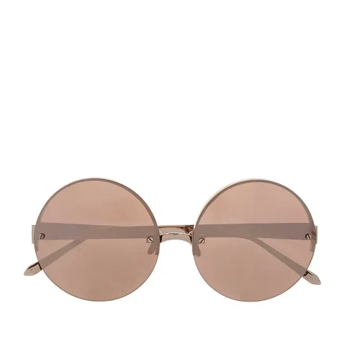 Linda Farrow , Rose Gold Round Sunglasses ,Pink female, Sizes: ONE