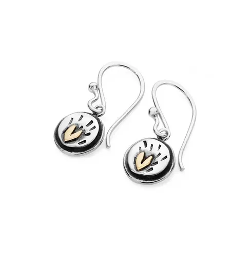 Linda Macdonald Into the Woods Sterling Silver 9ct Gold Drop Earrings