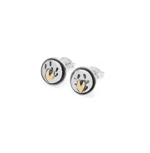 Linda Macdonald Into the Woods Sterling Silver 9ct Gold Stud Earrings