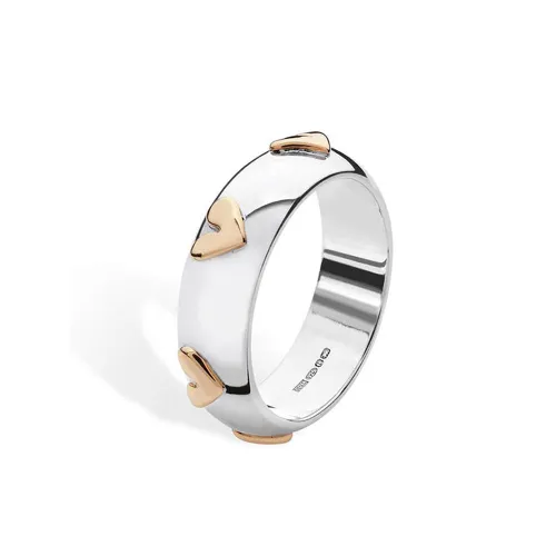 Linda Macdonald With Love Sterling Silver 9ct Yellow Gold Ring
