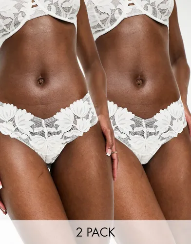 Lindex Frida 2-pack lace thong in white