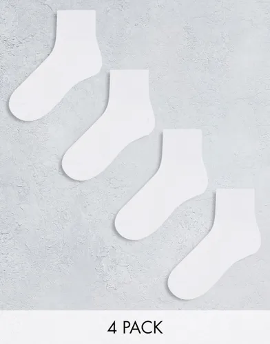 Lindex sports ribbed ankle socks 4 pack in white
