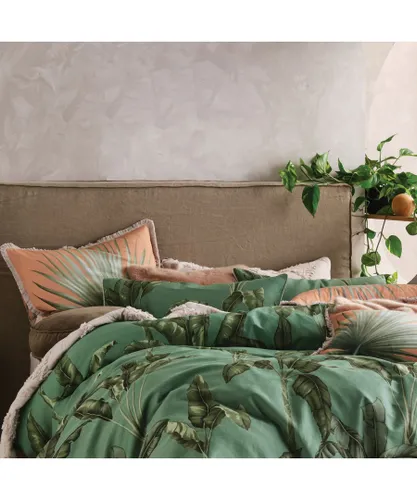 Linen House Livia Pillowcase Pairs Green - One Size