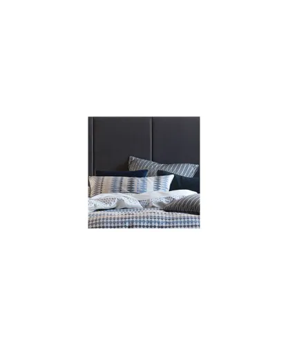 Linen House Northbrook Pillowcase Set - Blue Cotton - Size 50 cm x 75 cm