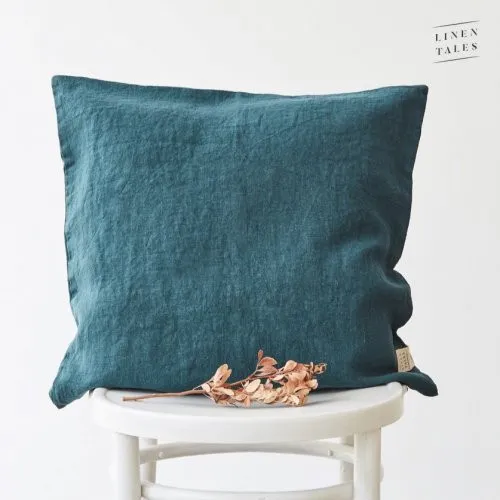 Linen Tales Linen Cushion Cover Deep Water