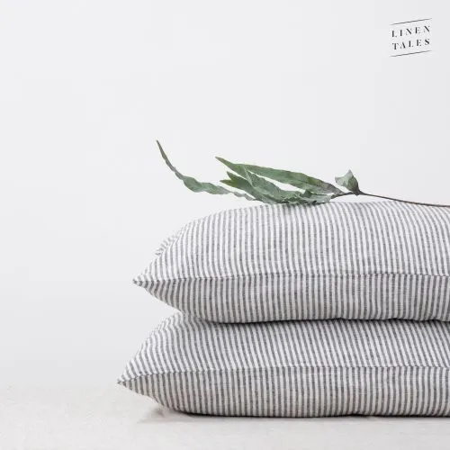 Linen Tales Linen Pillowcase Thin Black Stripes