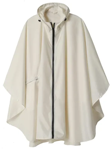 LINENLUX Rain Poncho Jacket Coat For Adults Hooded