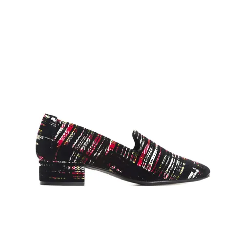L’Intervalle Women's Daria Red Black Fabric Loafer