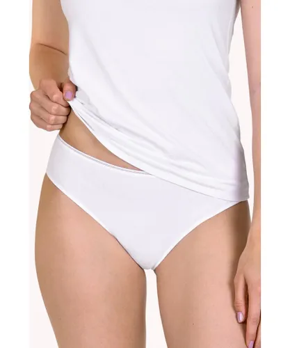 Lisca Womens 2 Pack 'Cotton Modal Blend' Bikini Knickers - White