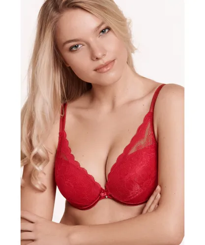 Lisca Womens 'Evelyn' Underwired Push-Up Bra - Red
