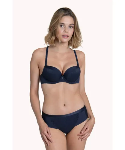 Lisca Womens 'Gracia' Underwired Multiway Push-Up Bra - Navy Polyamide