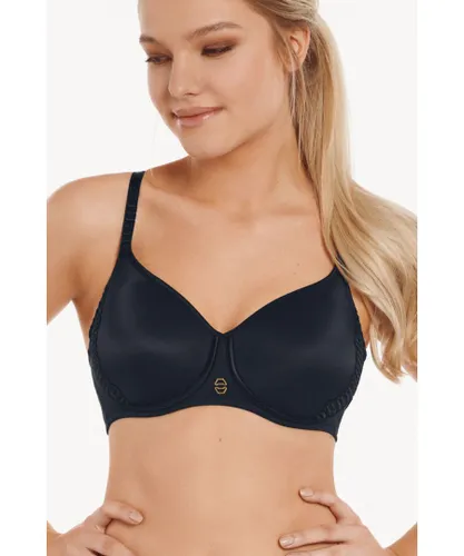 Lisca Womens 'Ivonne' Non-Wired Moulded Foam Cup T-shirt Bra - Black Polyamide