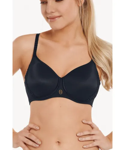 Lisca Womens 'Ivonne' Non-Wired Moulded Foam Cup T-shirt Bra (Fuller Bust) - Black Polyamide