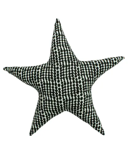Little Furn Printed Star Cushion - Black/White Cotton - One
