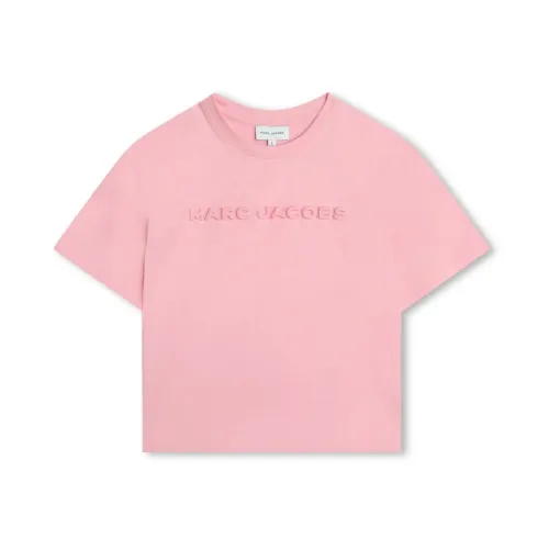 Little Marc Jacobs , Flamingo Pink Cotton Logo T-shirt ,Pink female, Sizes: