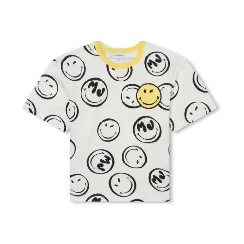 Little Marc Jacobs , Smiley Face Print T-shirts and Polos ,Multicolor female, Sizes: