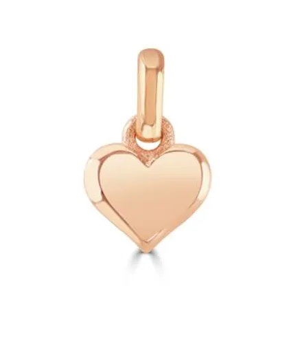 Little Star Rose Gold Plated Sterling Silver Heart Charm - Silver