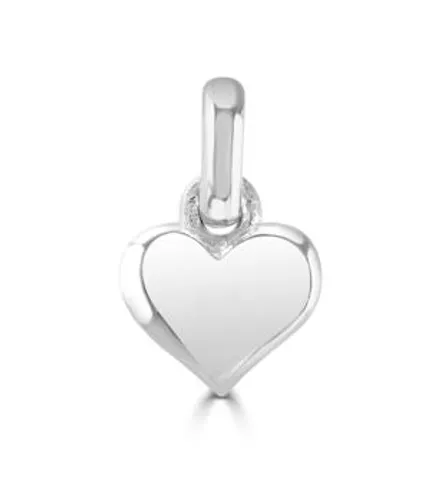 Little Star Sterling Silver Heart Charm - Silver