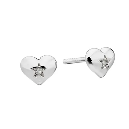 Little Star Suri Diamond Heart Stud Earrings