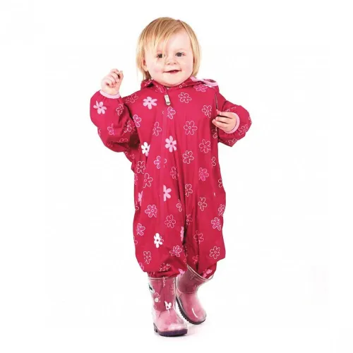 Littlelife Fleece Lined All In One: Red Flowers: 6-12 Months