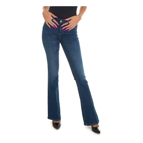 Liu Jo , Bell-bottom Denim Jeans with Elastic Waist ,Blue female, Sizes: