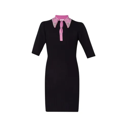 Liu Jo , Bicolor Knit Dress ,Black female, Sizes: