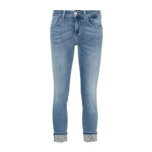 Liu Jo , Blue Denim Jeans with Rhinestone Embellishment ,Blue female, Sizes: