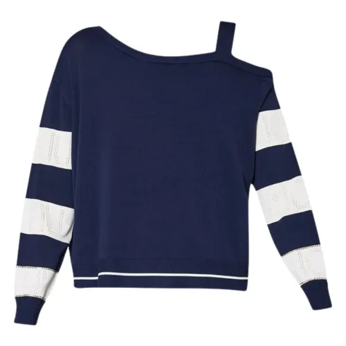 Liu Jo , Blue Striped Drop Shoulder Sweater ,Multicolor female, Sizes: