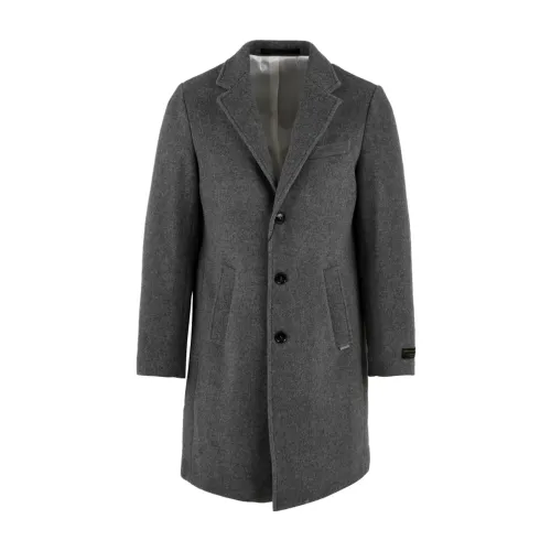 Liu Jo , Classic Long Wool Coat with Comfortable Pockets and Back Slit ,Gray male, Sizes: