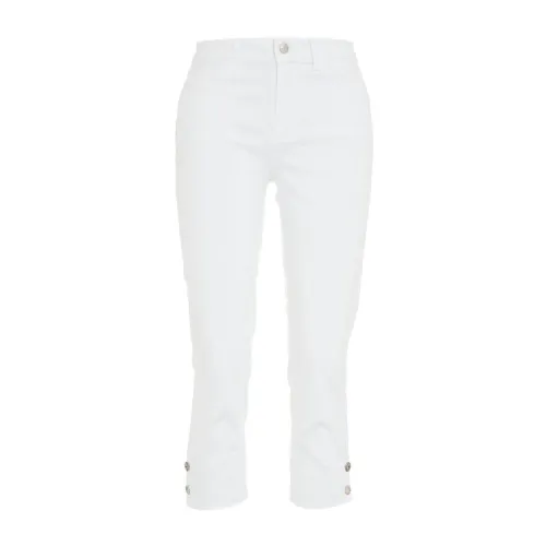 Liu Jo , Cropped Jeans with Logo Details ,White female, Sizes: