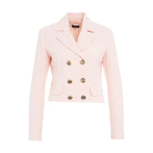 Liu Jo , Cropped Tweed Blazer ,Pink female, Sizes: