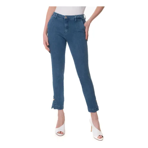Liu Jo , Elegant Cropped Chino Jeans ,Blue female, Sizes: