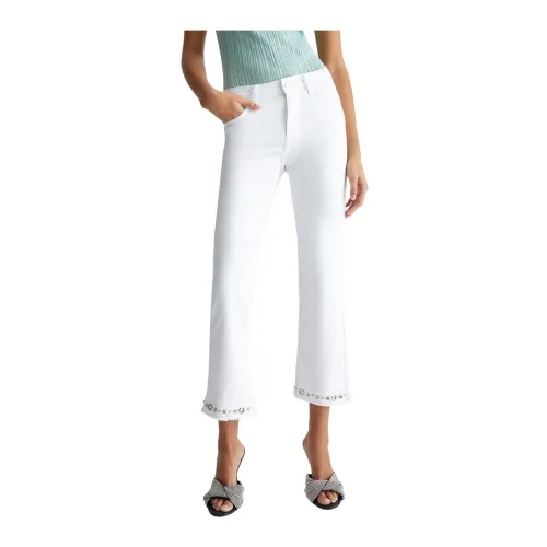 Liu Jo , Flare Jeans with Studs and Rhinestones ,White female, Sizes: